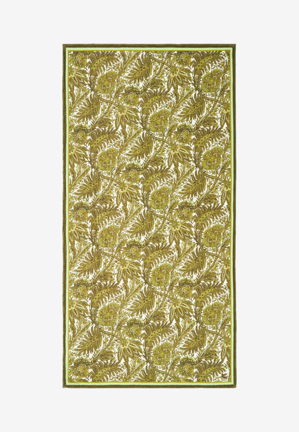 Etro Floral Print Beach Towel 1T104-9696 0501 Green