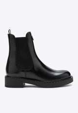 Prada Brushed Leather Chelsea Boots Black 1T703NG050055/P_PRADA-F0002