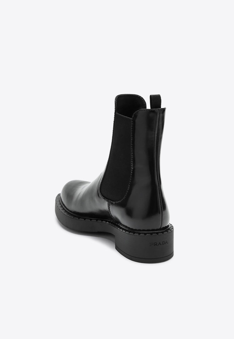 Prada Brushed Leather Chelsea Boots Black 1T703NG050055/P_PRADA-F0002