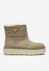 Prada Triangle Logo Suede Snow Boots Beige 1T729NZG50X0O/P_PRADA-F0379