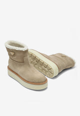 Prada Triangle Logo Suede Snow Boots Beige 1T729NZG50X0O/P_PRADA-F0379