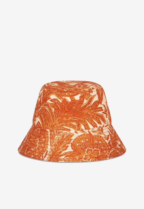Etro Paisley Print Bucket Hat 1T935-5794 0751 Orange