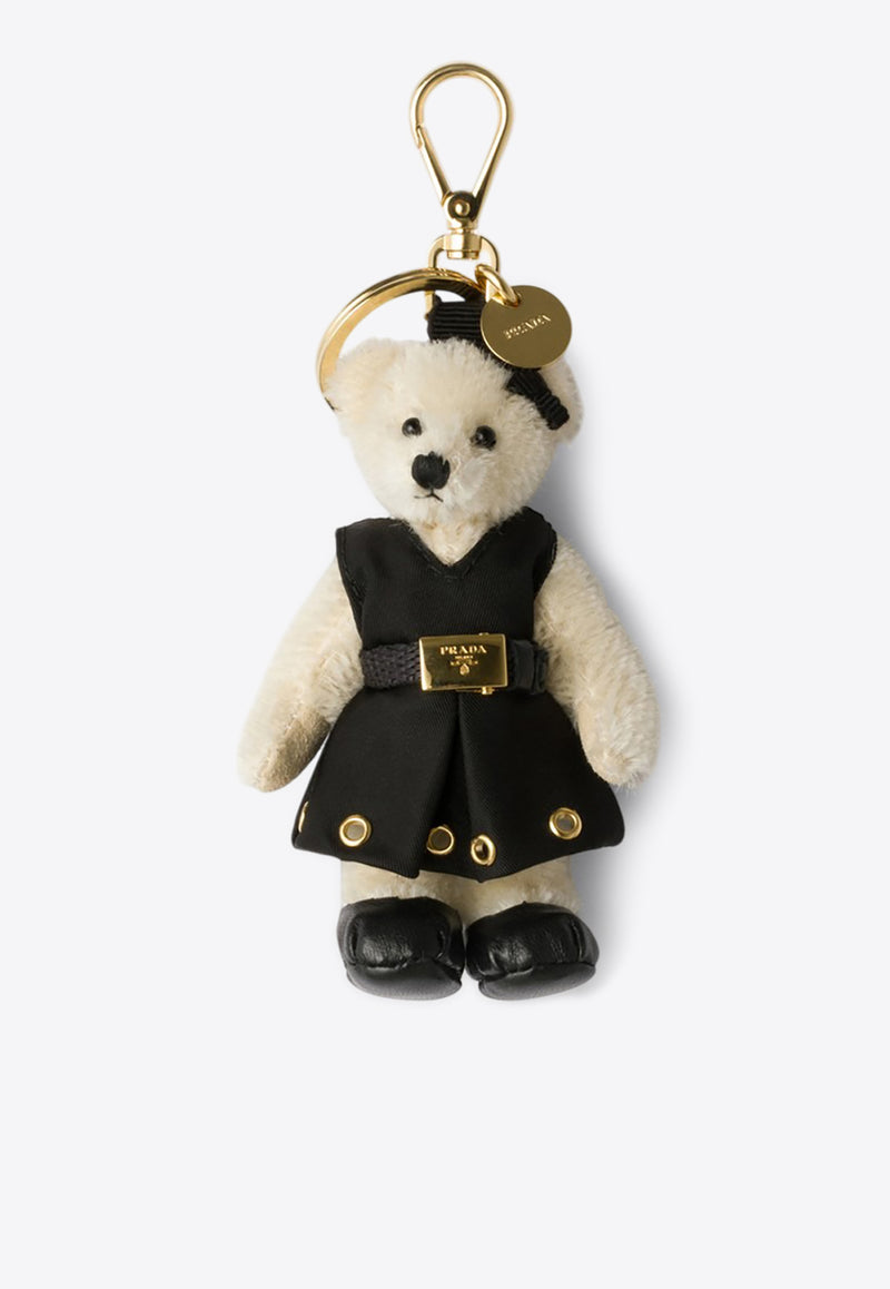 Prada Teddy Bag Charm with Metal Ring White 1TO0502EVI/Q_PRADA-F0009