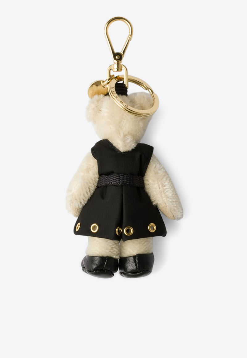 Prada Teddy Bag Charm with Metal Ring White 1TO0502EVI/Q_PRADA-F0009