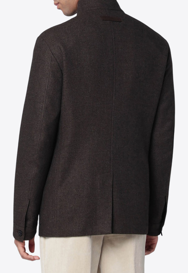 ZEGNA Wool Buttoned Jacket Brown 1VHKQ0250C52A2/R_ZEGNA-250C52A2