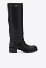 Prada Leather Knee-High Boots Black 1W148O045V69/R_PRADA-F0002