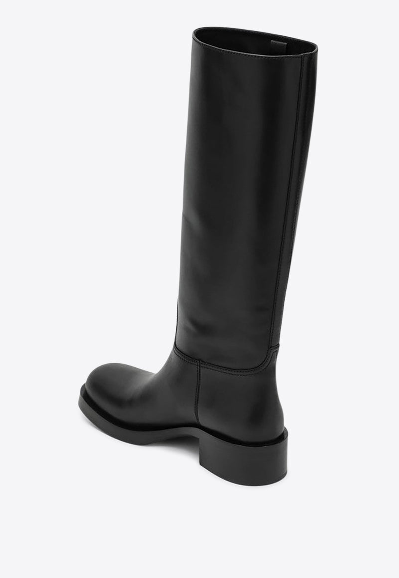 Prada Leather Knee-High Boots Black 1W148O045V69/R_PRADA-F0002