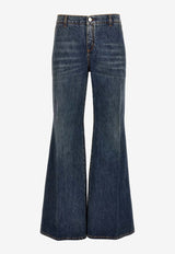 Etro Logo Embroidery Flared Jeans Blue 1W825-9648 0250