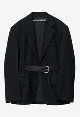 Alexander Wang Wool-Canvas Belted Blazer Black 1WC1242520BLACK