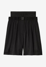 Alexander Wang Layered Boxer Shorts in Silk Charmeuse Black 1WC3234632BLACK