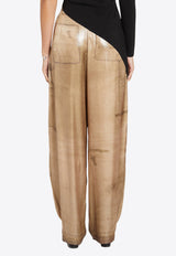 Alexander Wang Trompe L'Oeil Print Wide-Leg Pants Beige 1WC3244735BEIGE