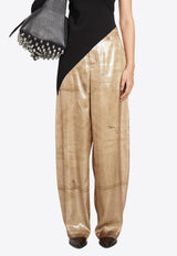 Alexander Wang Trompe L'Oeil Print Wide-Leg Pants Beige 1WC3244735BEIGE