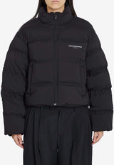 Alexander Wang Reflective Logo Cropped Puffer Jacket Black 1WC4233241--001