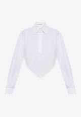 Alexander Wang Diamond Hem Long-Sleeved Shirt White 1WC4241943WHITE