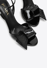 Prada 75 Crystal-Embellished Sandals in Patent Leather Black 1X347N0753LOC/O_PRADA-F0002