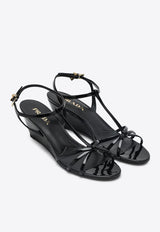 Prada 70 Leather Wedge Sandals Black 1X383O055069/S_PRADA-F0002