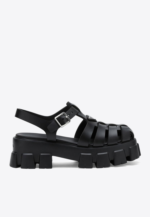 Prada Cut-Out Rubber Sandals 1X853MDD553LKK/N_PRADA-F0002 Black
