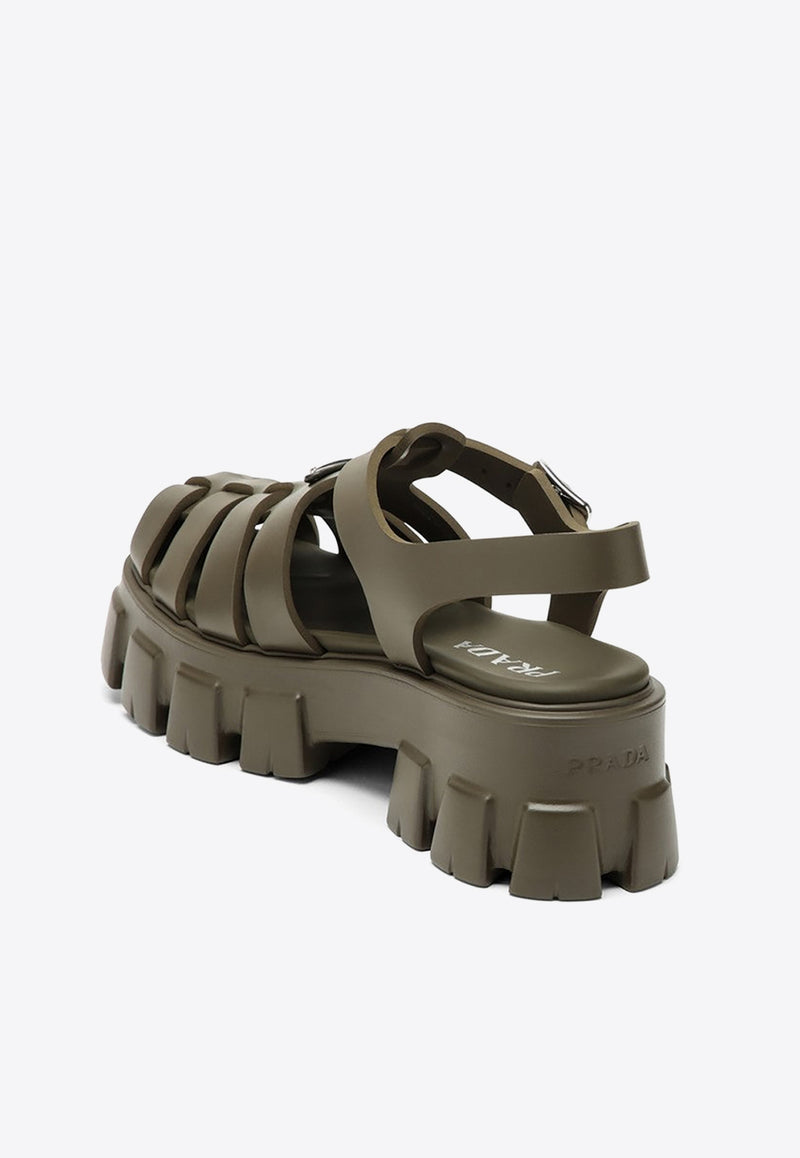 Prada Monolith Platform Sandals Military Green 1X853MDD553LKK/O_PRADA-F0161