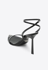 Prada 100 Brushed Leather Pointed Sandals Black 1X923MD100055/R_PRADA-F0002
