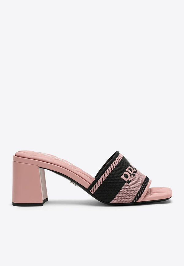 Prada 65 Logo Block Heels Sandals 1XX6120653LKB/M_PRADA-F047K Pink