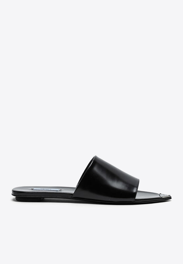 Prada Logo Pointed Flat Sandals 1XX634005055/K_PRADA-F0002 Black