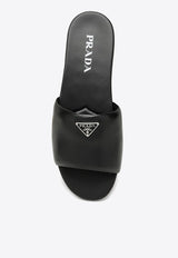 Prada Triangle Logo Leather Flat Sandals Black 1XX7090052DL8/O_PRADA-F0002