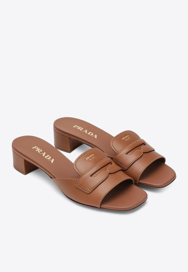 Prada 35 Calf Leather Sandals  Brown 1XX781035248/S_PRADA-F0054