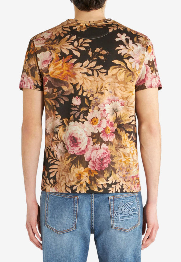 Etro Floral Print Short-Sleeved T-shirt 1Y020-9274 0300 Multicolor