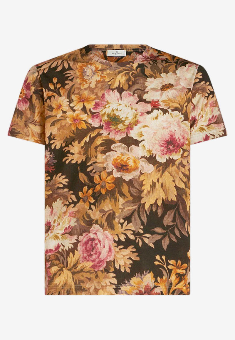 Etro Floral Print Short-Sleeved T-shirt 1Y020-9274 0300 Multicolor