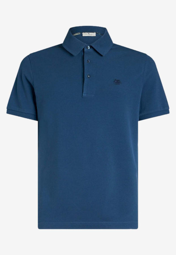 Etro Logo Embroidered Polo T-shirt Blue 1Y141-9292 0202