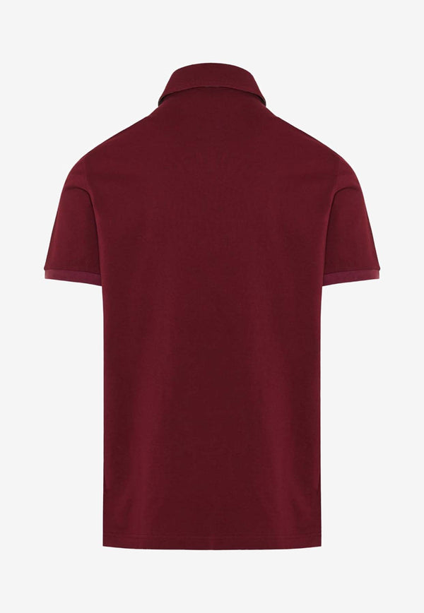 Etro Logo Embroidered Polo T-shirt Bordeaux 1Y141-9292 0300