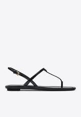 Prada Triangle Logo Patent Leather Thong Sandals Black 1Y395O005069/S_PRADA-F0002