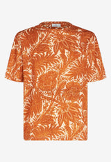 Etro Floral Foliage Print T-shirt 1Y525-9699 0751 Orange