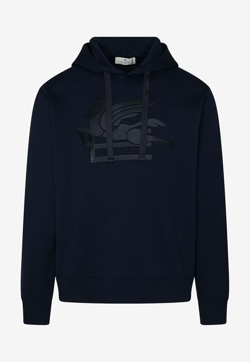 Etro Logo Embroidered Hooded Sweatshirt Navy 1Y526-9291 0200