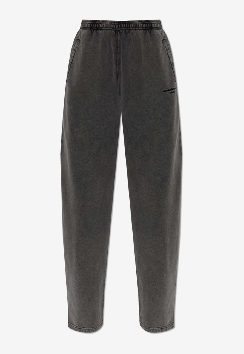 Straight-Leg Faded Track Pants