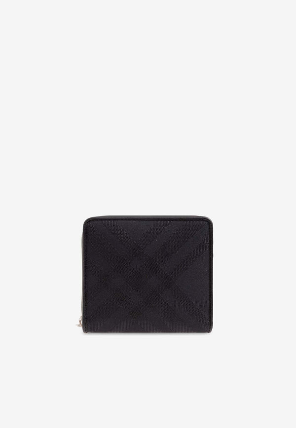 Burberry Checked Zipped Wallet Black 8083404 A1189-BLACK