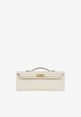 Kelly Cut Clutch Pochette in Nata Swift with Gold Hardware