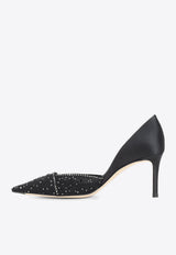 70 Crystal Embellished Satin and Tulle Pumps