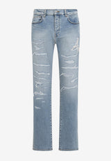 Repaired Slim-Fit Jeans