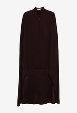 Raquel Diniz Palmas High-Neck Satin Long Cape Bordeaux 2003005 NUZ0001 00000_302_BORDEAUX