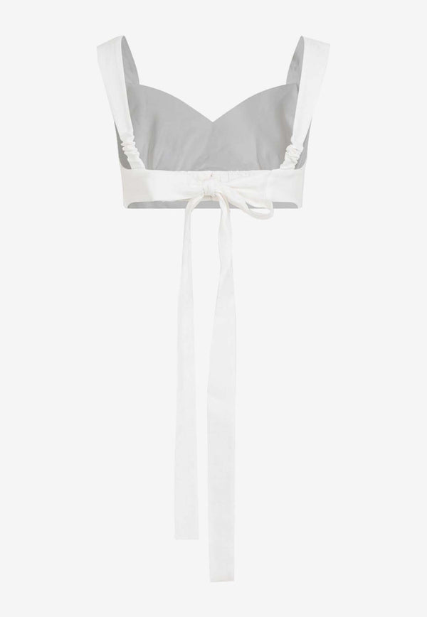 Bow-Tie Linen Cropped Top