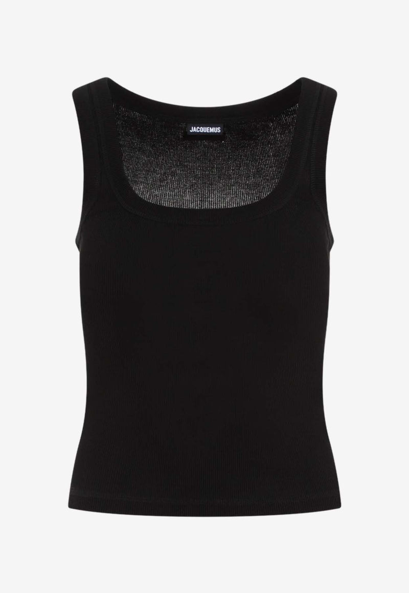 Logo-Tag Ribbed Sleeveless Top