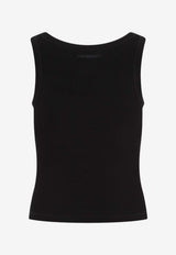 Logo-Tag Ribbed Sleeveless Top