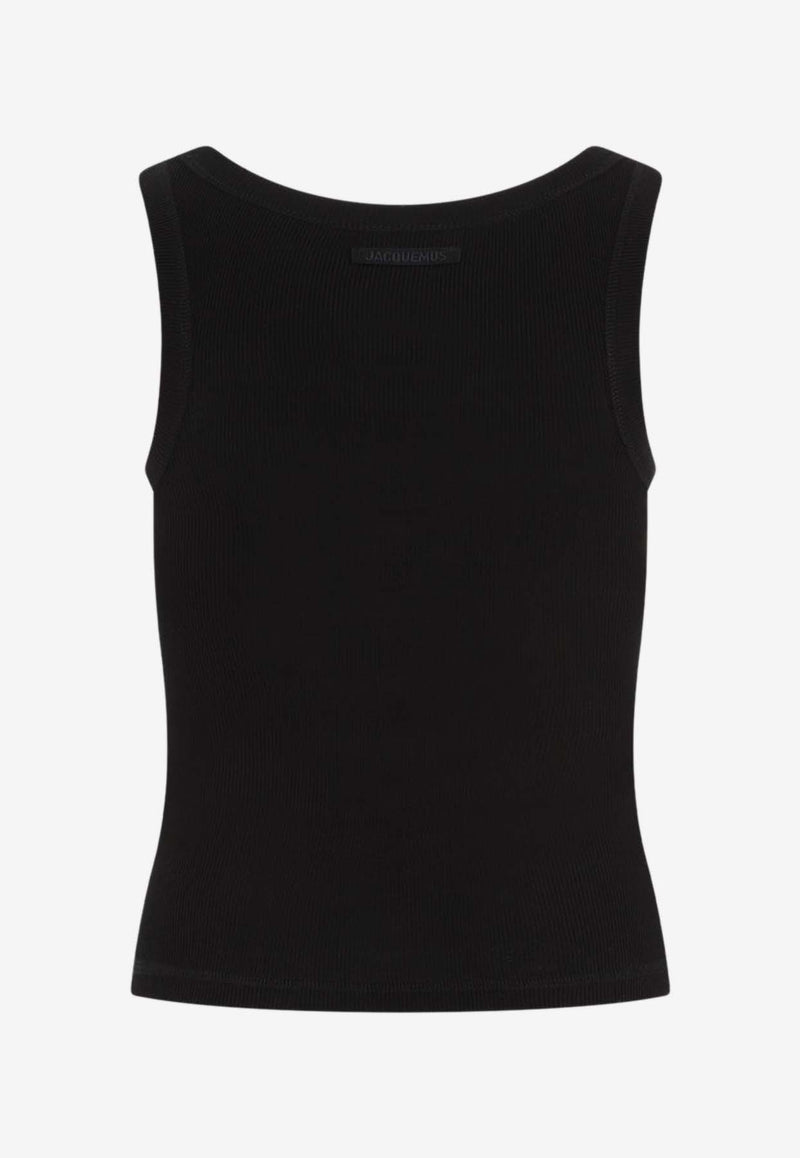 Logo-Tag Ribbed Sleeveless Top