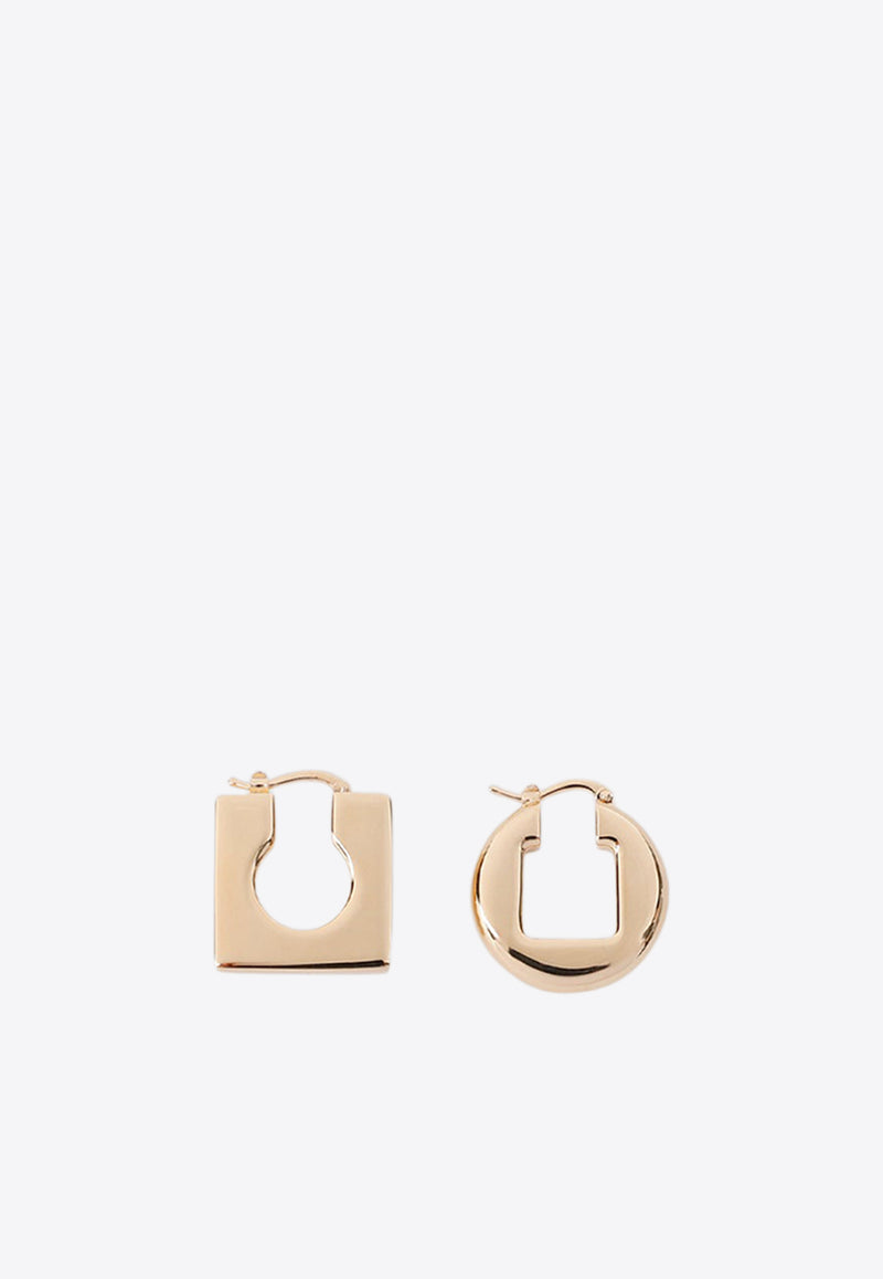 Rond Carre Asymmetric Hoop Earrings