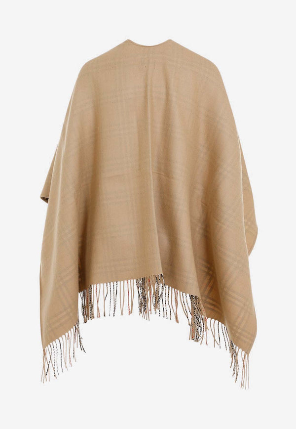 Fringed Reversible Wool Cape