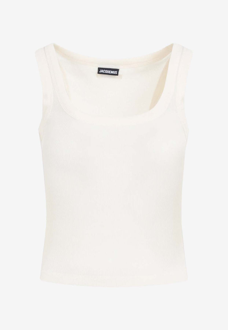 Logo-Tag Ribbed Sleeveless Top