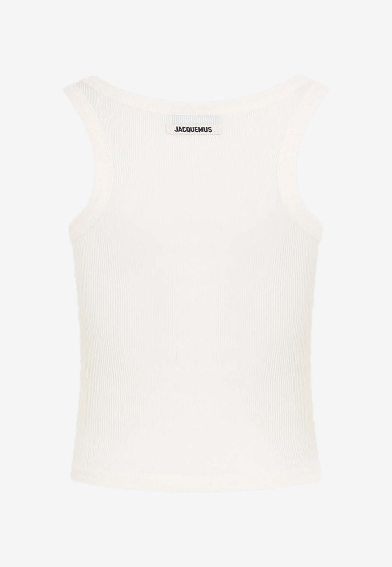 Logo-Tag Ribbed Sleeveless Top