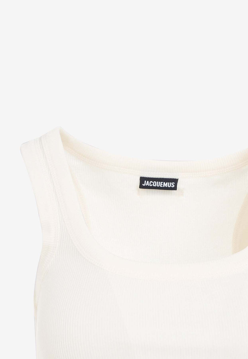 Logo-Tag Ribbed Sleeveless Top