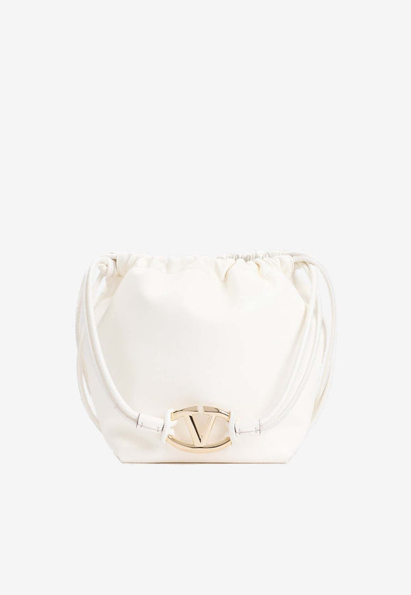 VLogo Pouf Bucket Bag in Leather